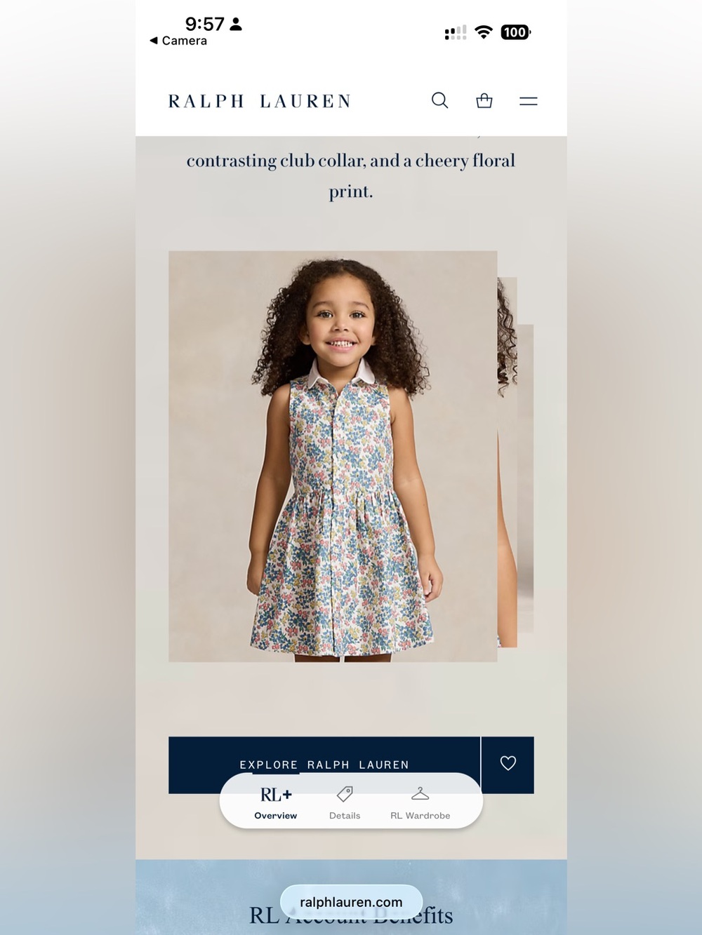 Polo Ralph Lauren toddler collard floral button up sleeveless dress